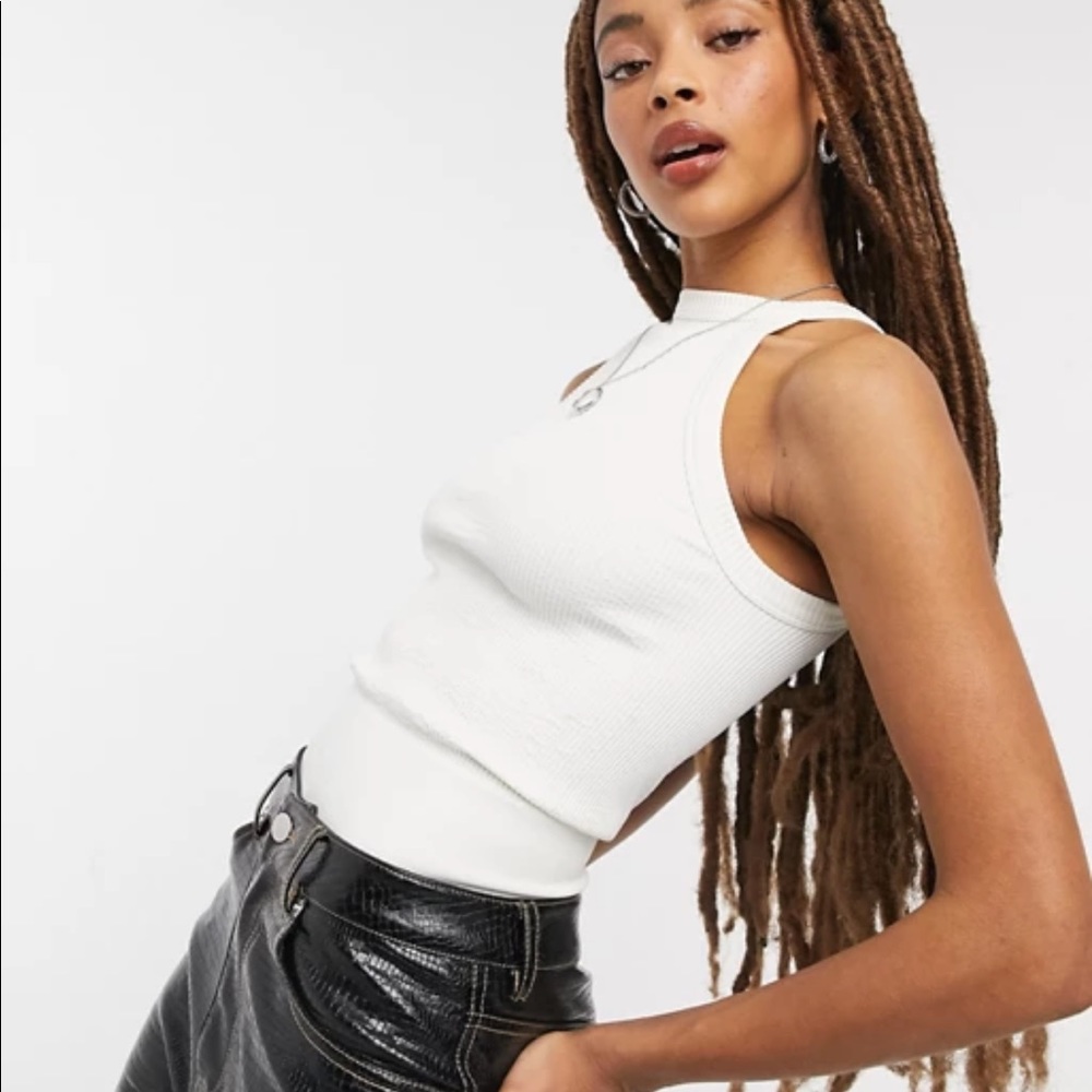 NWT Free People Wide Ribbed Seamless Tank ivory